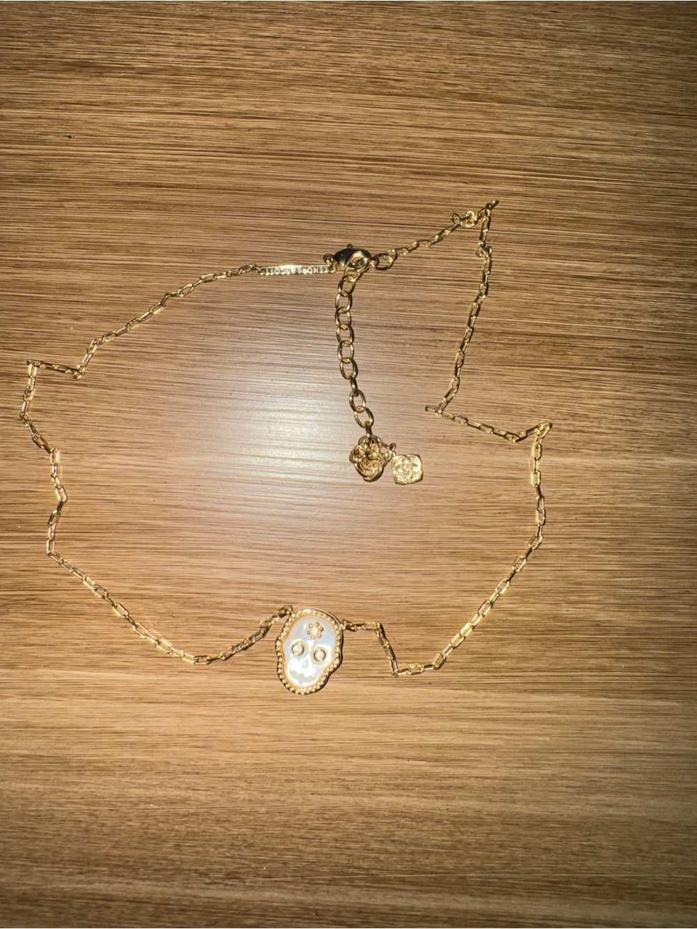 Kendra Scott Gold Pearl Skull Pendant Necklace